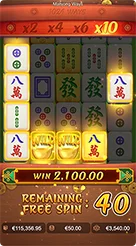 Mahjong Ways · Identifikasi panel taruhan, saldo, dan tombol kendali putaran